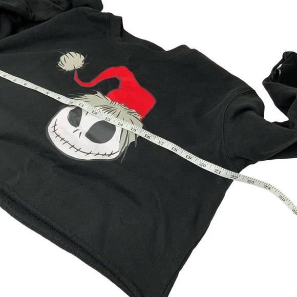 Disney Tim Burton Nightmare Before Christmas Raw Hem Crop pullover sweatshirt XL - Picture 6 of 9